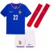 Camisa de Futebol França Theo Hernandez #22 Equipamento Principal Infantil Europeu 2024 Manga Curta (+ Calças curtas)